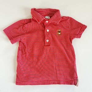 Janie and Jack Boys French Bulldog Preppy Striped Jersey Polo Shirt Size 18-24M